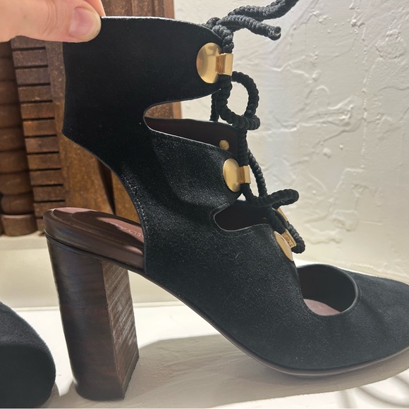 See by Chloe suede lace up square heel pumps - Picture 4 of 7